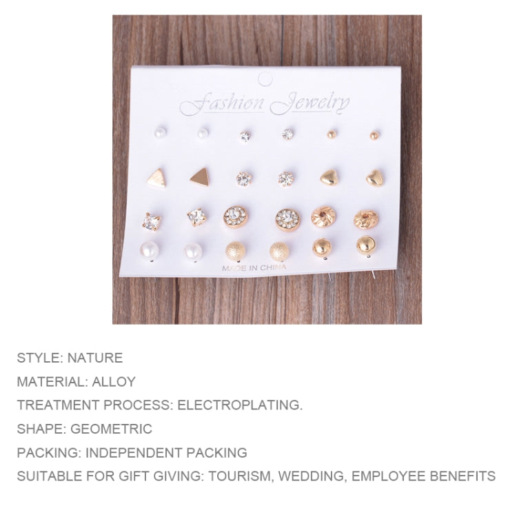12er Set verschiedene Ohrstecker-Schmucksets mit Karte für Damen und Mädchen (Silber), Gold, Silber
