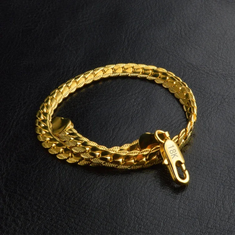 Trendiges Modeschmuckstück: Schlichtes Armband aus 18-karätigem Gelbgold (Gold)