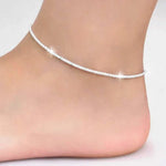 Schlichtes, elegantes Damen-Fußkettchen mit Stern, silberplattiert (Silber)