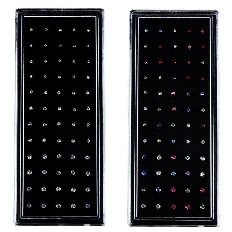 60 STÜCK farbig gemischte diamantförmige Nasenstecker aus Edelstahl, L-förmiges Piercing-Schmuck, Stiftlänge: 7 mm, Stiftdurchmesser: 0,6 mm (Farbe), Farbe (60 STÜCK), Weiß (60 STÜCK)