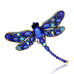 Vintage Klassische Libellen-Brosche mit Strasssteinen, Blau