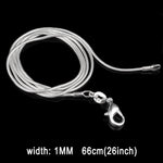 1MM Persönlichkeit Mode versilberte Schlangenkette (Silber Länge: 26 Zoll), Länge: 26 Zoll