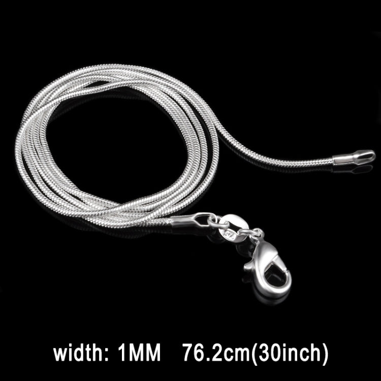 1MM Persönlichkeit Mode Versilberte Schlangenknochenkette (Silberlänge: 30 Zoll), Länge: 30 Zoll