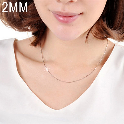 2MM Persönlichkeits-Mode versilberte Schlangenkette (Silberlänge: 20 Zoll), Länge: 20 Zoll