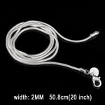 2MM Persönlichkeits-Mode versilberte Schlangenkette (Silberlänge: 20 Zoll), Länge: 20 Zoll