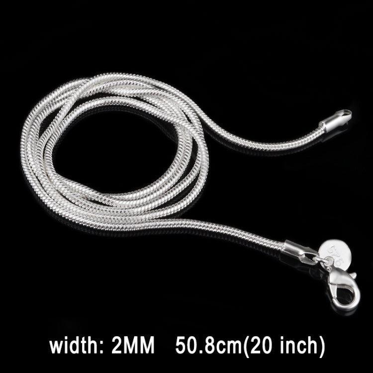 2MM Persönlichkeits-Mode versilberte Schlangenkette (Silberlänge: 20 Zoll), Länge: 20 Zoll