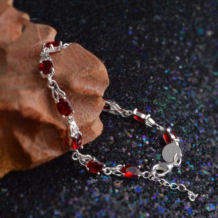 Damen modisches Temperament Rubinarmband (Rot+Silber)