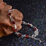 Damen modisches Temperament Rubinarmband (Rot+Silber)