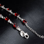 Damen modisches Temperament Rubinarmband (Rot+Silber)