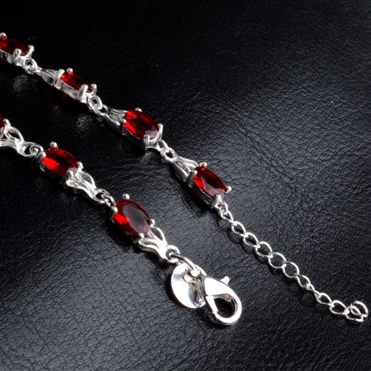 Damen modisches Temperament Rubinarmband (Rot+Silber)