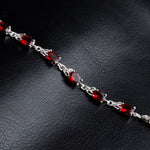 Damen modisches Temperament Rubinarmband (Rot+Silber)