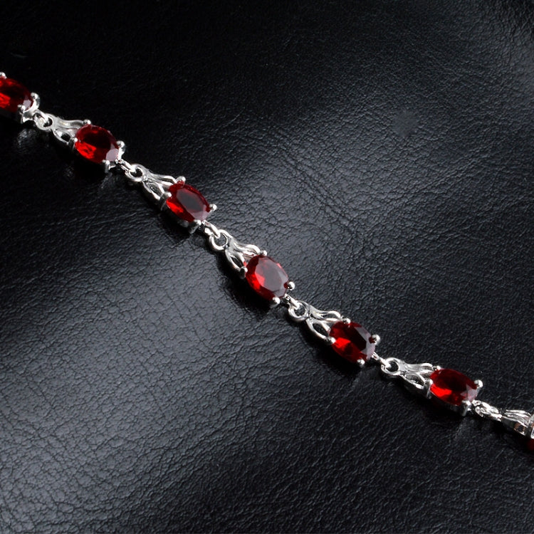 Damen modisches Temperament Rubinarmband (Rot+Silber)