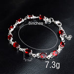 Damen modisches Temperament Rubinarmband (Rot+Silber)