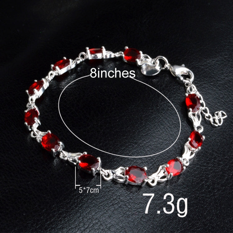 Damen modisches Temperament Rubinarmband (Rot+Silber)