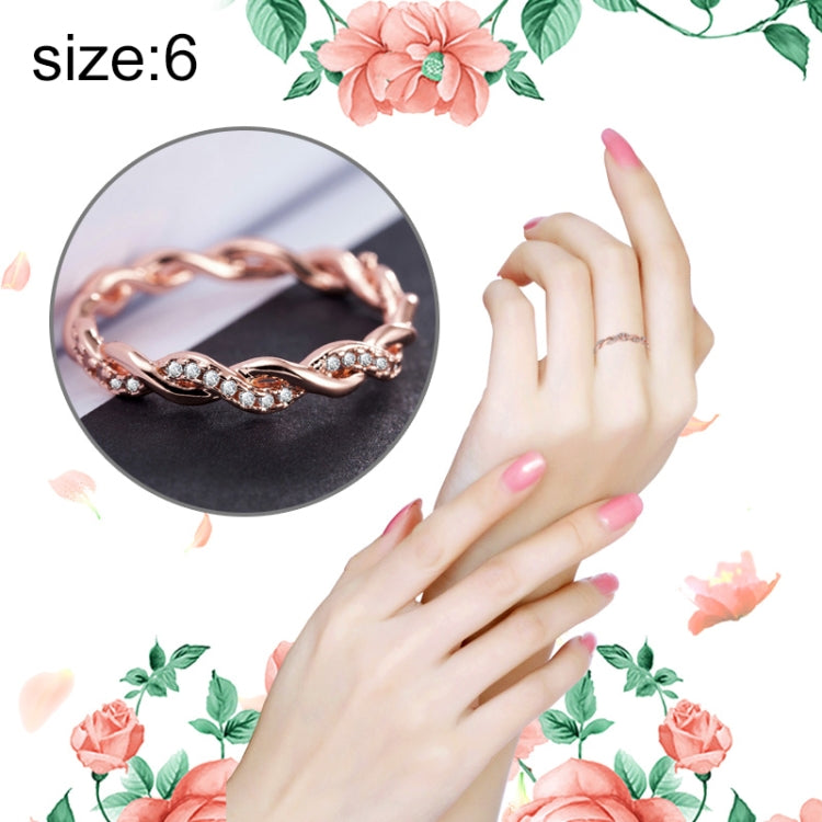 Simple stilvoller Damenring mit voller Strass-Drehung (US-Größe: 6), US-Größe: 6