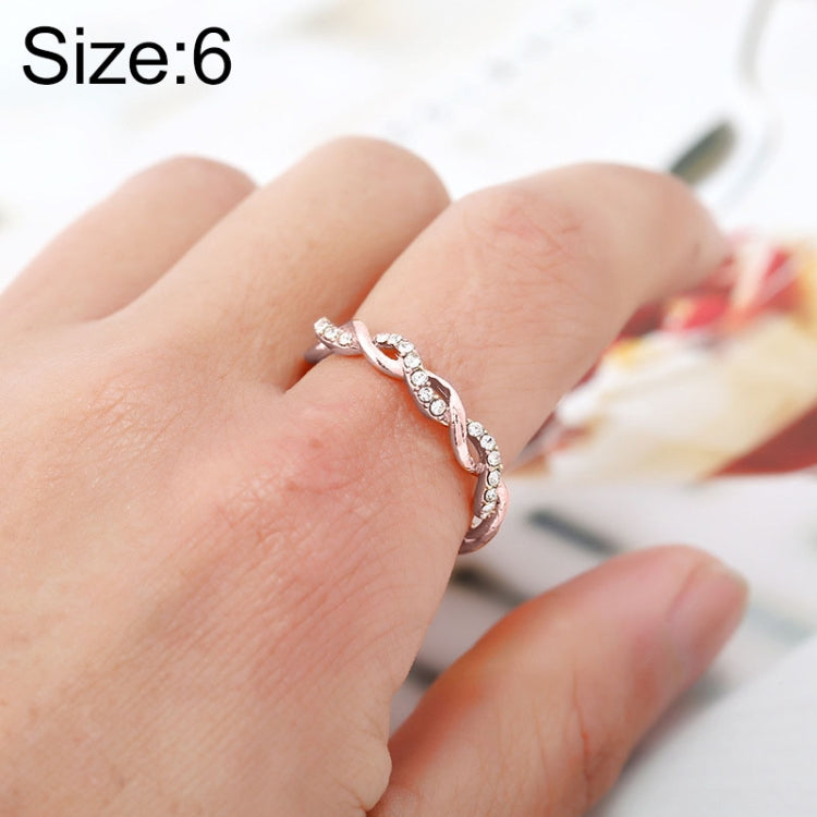 Simple stilvoller Damenring mit voller Strass-Drehung (US-Größe: 6), US-Größe: 6