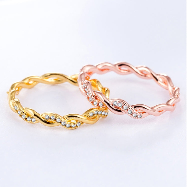 Simple stilvoller Damenring mit voller Strass-Drehung (US-Größe: 6), US-Größe: 6