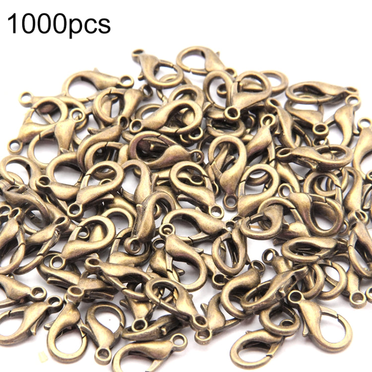 1000 Stück 12mm DIY Schmuckzubehör Hochwertige Legierung Hummerverschluss, 1000 Stück