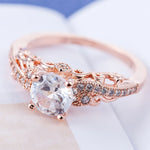 1 Paar Damenmode Mikro-eingelegter Zirkon Verlobungsring Prinzessin Königin Aristokratisches Temperament Paarring (Roségold US-Größe: 8), US-Größe: 8