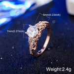 1 Pair Women Fashion Micro-inlaid Zircon Engagement Ring Princess Queen Aristocratic Temperament Couple Ring(Rose Gold US size: 9), US size: 9