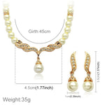 3-in-1 Brautschmuck-Set: Klassisches Perlenohrring-Halsketten-Set