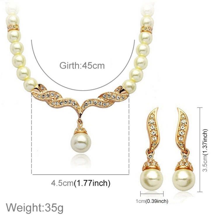 3-in-1 Brautschmuck-Set: Klassisches Perlenohrring-Halsketten-Set