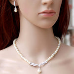 3-in-1 Brautschmuck-Set: Klassisches Perlenohrring-Halsketten-Set