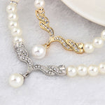 3-in-1 Brautschmuck-Set: Klassisches Perlenohrring-Halsketten-Set