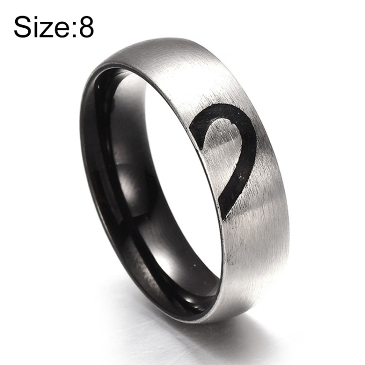 Modischer Strass-Liebesherz-Verbindungs-Paarring Feiner Titanstahlring für Männer und Frauen (Silber ohne Diamant, US-Größe: 8), Silber ohne Diamant, US-Größe: 8