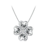 BSN334 Sterlingsilber S925 Weißgoldbeschichtete Glücksklee Anhänger Halskette, BSN334