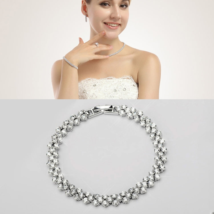 17cm Modisches Zirkon-besetztes Römisches Armband Platin-beschichtetes Armband Schmuck, 17cm