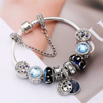 20cm Modische Ethno-Stil Boho Himmelblau Stern Mond Perlenarmbänder, 20cm