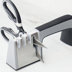 4-in-1-Edelstahl-Messerschärfer Vierfach-Hand-Schnellschärfgerät mit rutschfestem Griff, 4 in 1 (Schwarz), 4 in 1 (Rot)