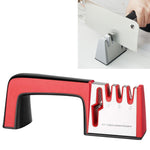 4-in-1-Edelstahl-Messerschärfer Vierfach-Hand-Schnellschärfgerät mit rutschfestem Griff, 4 in 1 (Schwarz), 4 in 1 (Rot)