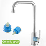 304 Edelstahl drehbarer Wasserhahn Spülbecken Kalt- und Warmwasserhahn, Kalt- und Warmwasserhahn