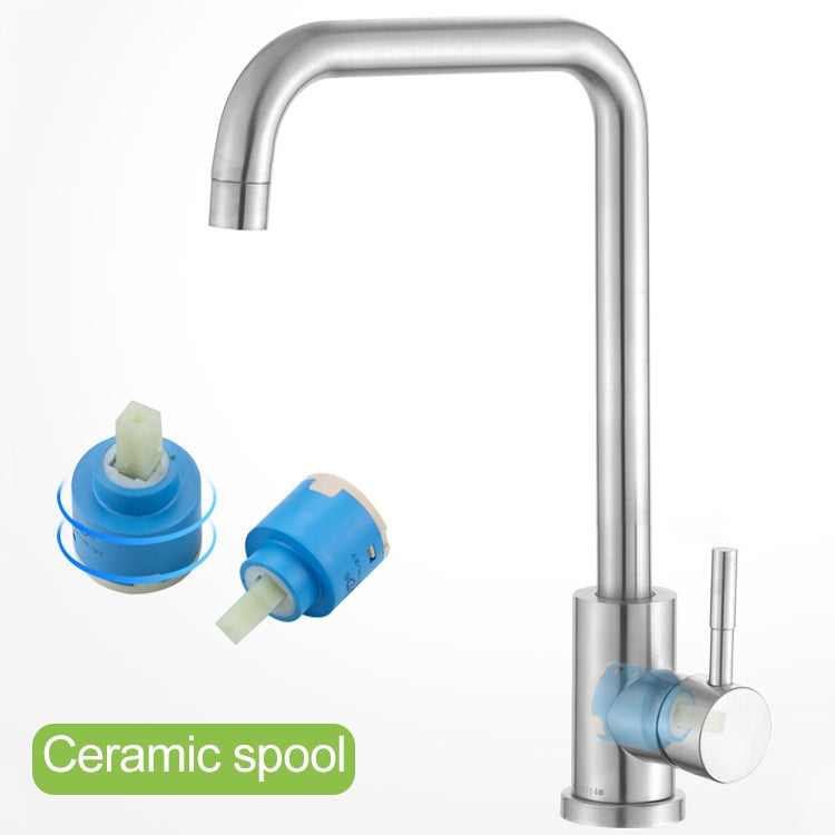 304 Edelstahl drehbarer Wasserhahn Spülbecken Kalt- und Warmwasserhahn, Kalt- und Warmwasserhahn