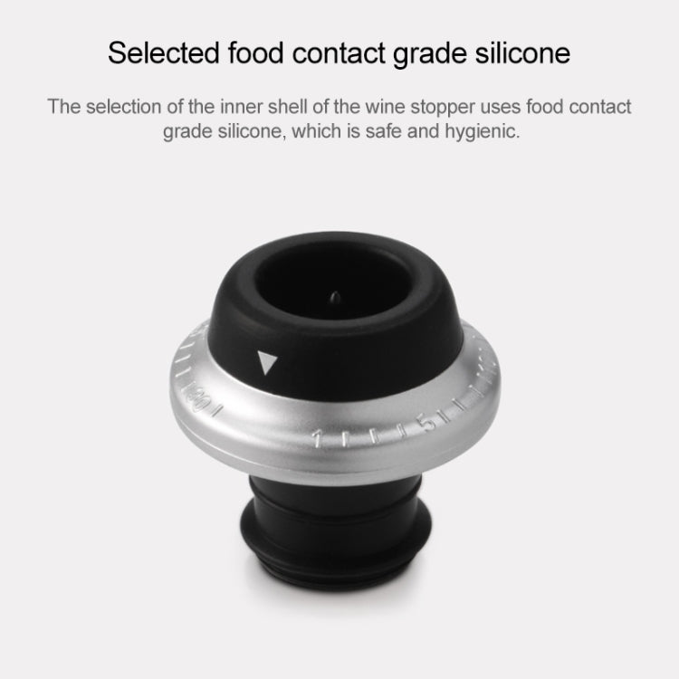 Original Xiaomi Youpin CircleJoy Edelstahl Rotweinverschluss-Set, Stil: 4 Stopfen in einer Pumpe, 4 Stopfen in einer Pumpe