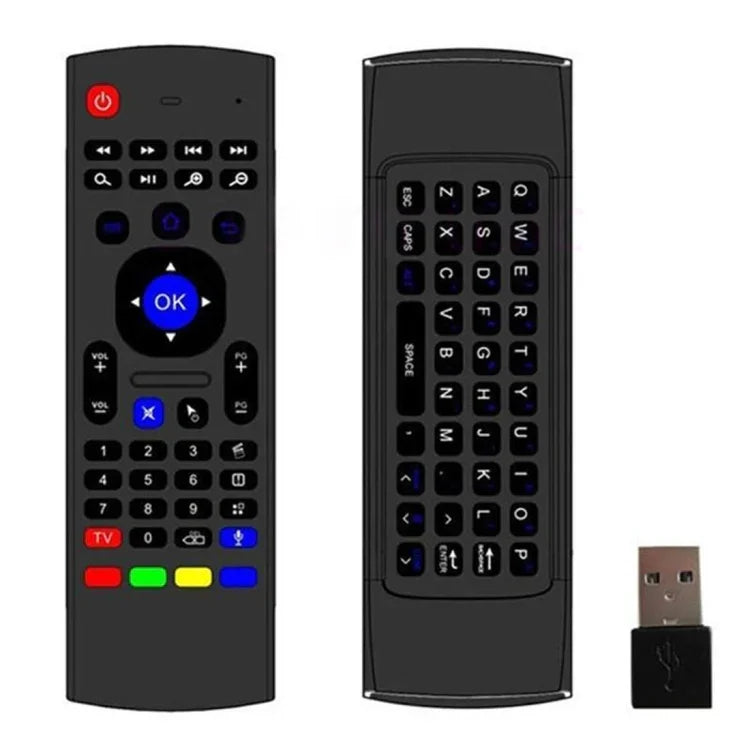 MX3-M Kabellose 2,4-GHz-Fernbedienung mit Tastatur und Mikrofon für Android TV-Boxen/Mini-PCs, Air Mouse mit Mikrofon