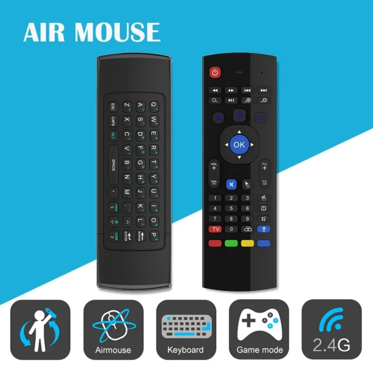 MX3-M Kabellose 2,4-GHz-Fernbedienung mit Tastatur und Mikrofon für Android TV-Boxen/Mini-PCs, Air Mouse mit Mikrofon