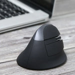 DELUX M618 Mini 2,4-GHz-Funkmaus mit 2400 DPI, USB-wiederaufladbar, ergonomisch, vertikal, Grau