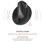 DELUX M618 Mini 2,4-GHz-Funkmaus mit 2400 DPI, USB-wiederaufladbar, ergonomisch, vertikal, Grau