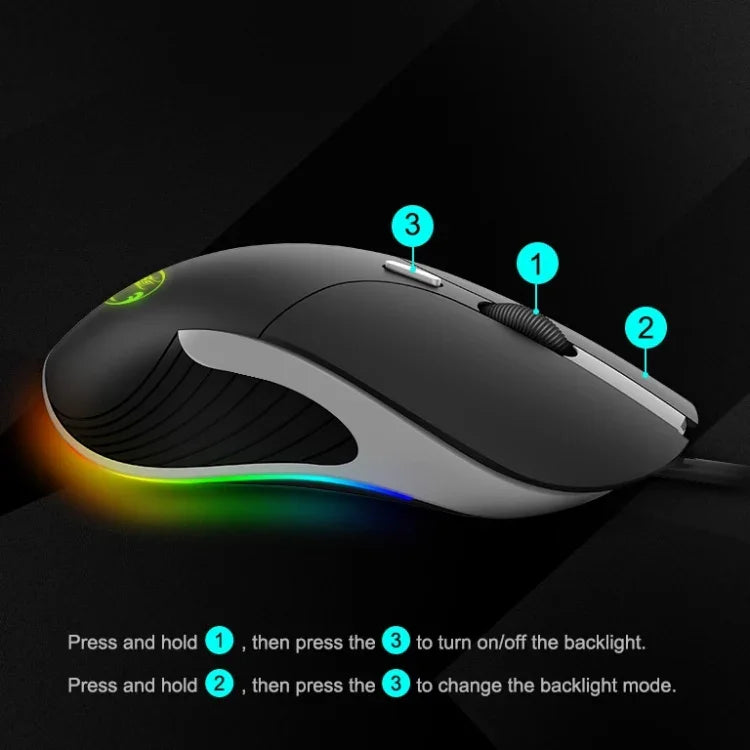 iMICE X6 Kabelgebundene Maus, 6-Tasten, farbenfrohe RGB-Gaming-Maus, X6