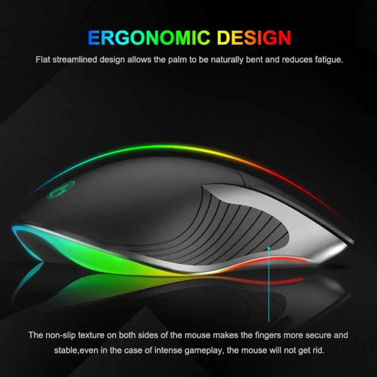 iMICE X6 Kabelgebundene Maus, 6-Tasten, farbenfrohe RGB-Gaming-Maus, X6