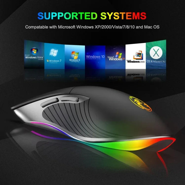 iMICE X6 Kabelgebundene Maus, 6-Tasten, farbenfrohe RGB-Gaming-Maus, X6