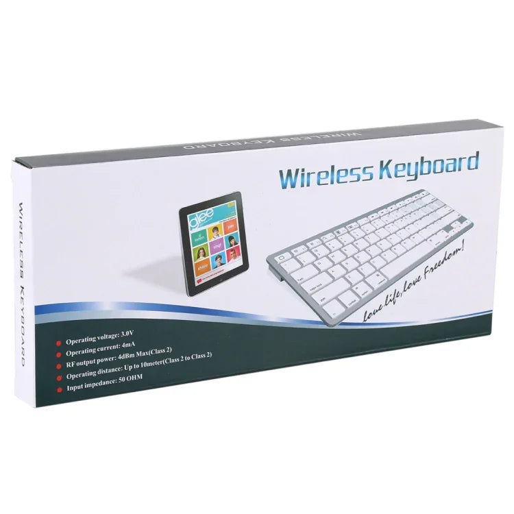 WB-8022 Ultradünne kabellose Bluetooth-Tastatur, deutsche Tasten, deutsche Tasten
