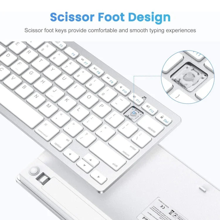 WB-8022 Ultradünne kabellose Bluetooth-Tastatur, deutsche Tasten, deutsche Tasten
