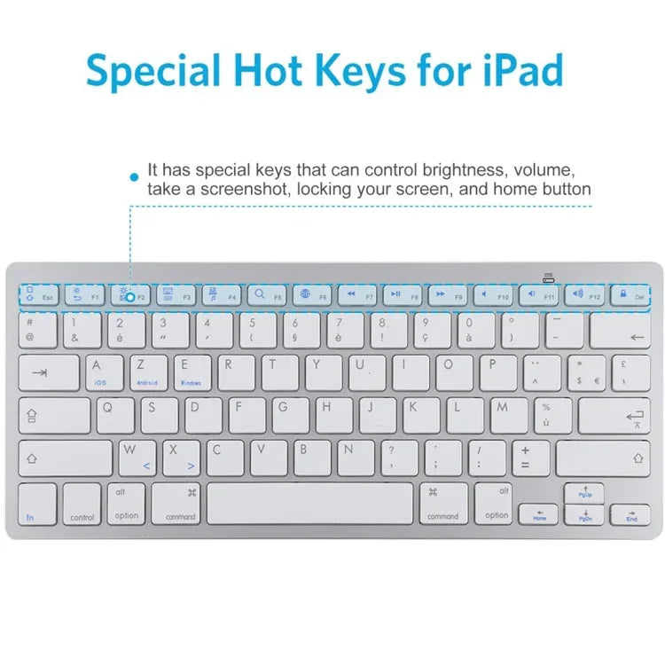 WB-8022 Ultradünne kabellose Bluetooth-Tastatur für iPad, Samsung, Huawei, Xiaomi, Tablet-PCs oder Smartphones, französische Tasten