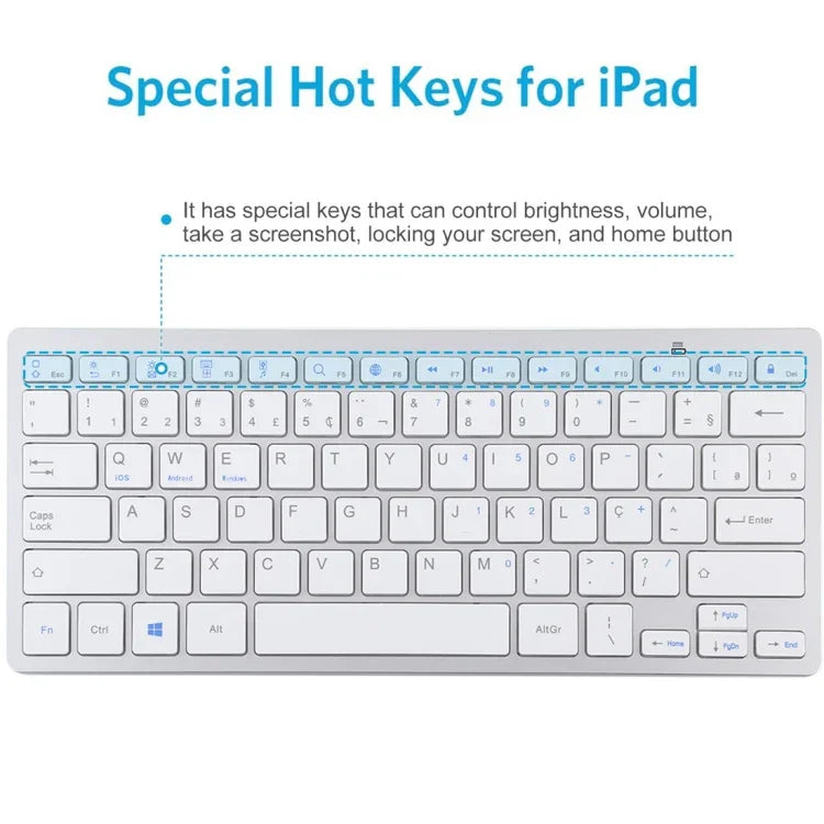 WB-8022 Ultradünne kabellose Bluetooth-Tastatur, portugiesische Tasten, portugiesische Tasten