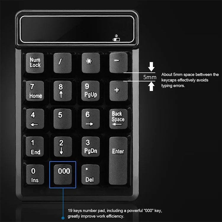 MC Saite 525RF 19-Tasten Drahtlose 2,4-GHz-Zifferntastatur