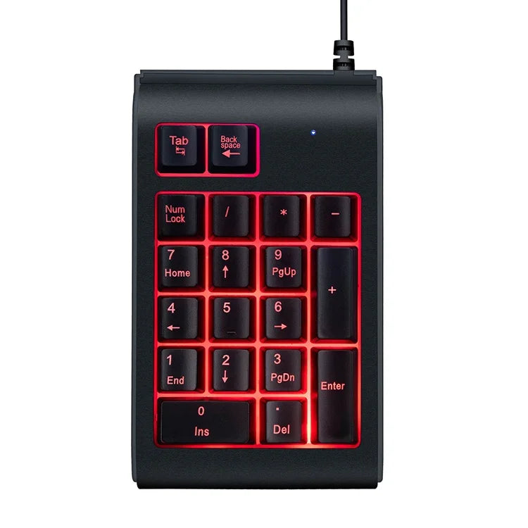 MC Saite 529 19-Tasten-Tastatur mit kabelgebundener dreifarbiger Hintergrundbeleuchtung und Ziffernblock